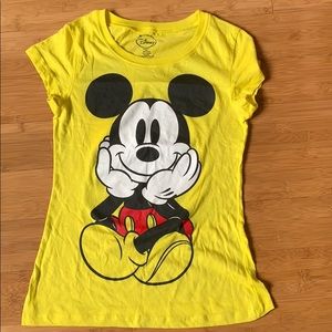 Yellow Double Sided Mickey Mouse Graphic Tee
